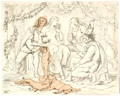 Het hof van liefde in Narbonne door Lorenz Frølich