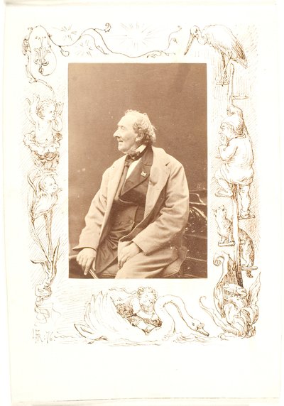 Schets bij een foto van H.C. Andersen door Lorenz Frølich