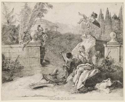 Rinaldo en Armida door Lorenzo Baldissera Tiepolo