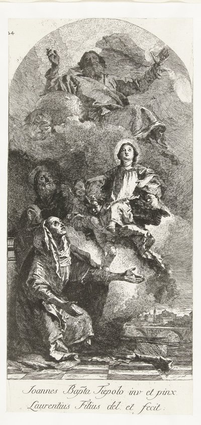 Heilige Anna en Joachim met Maria en God de Vader door Lorenzo Baldissera Tiepolo