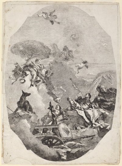 De Triomf van Mars door Lorenzo Baldissera Tiepolo after Giovanni Battista Tiepolo