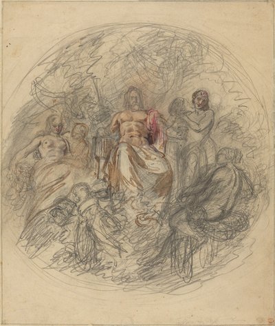 Studie van Jove en drie godinnen door Lorenzo Bartolini