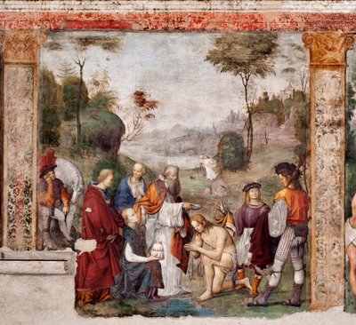 Leven van St. Cecile: St Valerian gedoopt door Urbanus I door Lorenzo Costa