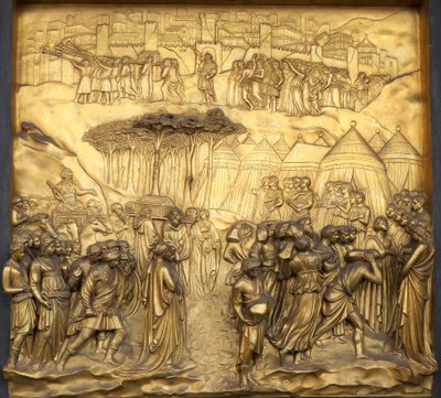 Reliëf De Val van Jericho, Poort van het Paradijs van de Doopkapel van San Giovanni, 2015 door Lorenzo Ghiberti