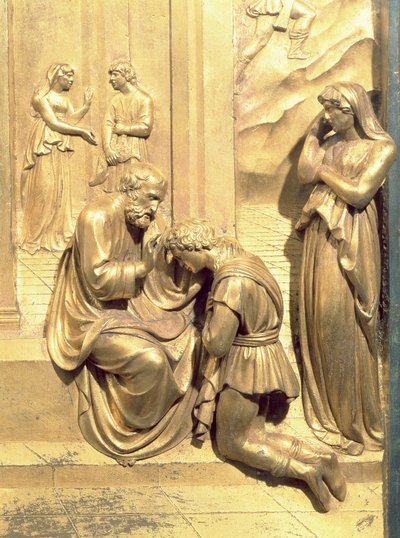 Het verhaal van Jakob en Esau, detail (na restauratie) door Lorenzo Ghiberti