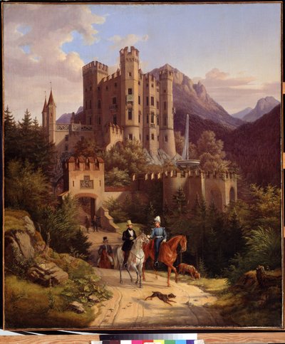 De Kroonprins Maximiliaan te Paard in Hohenschwangau door Lorenzo II Quaglio