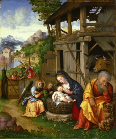 De Geboorte, ca. 1515 door Lorenzo Leonbruno