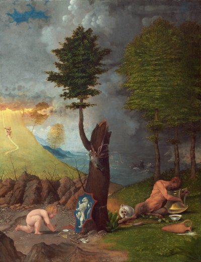 Allegorie van deugd en ondeugd door Lorenzo Lotto