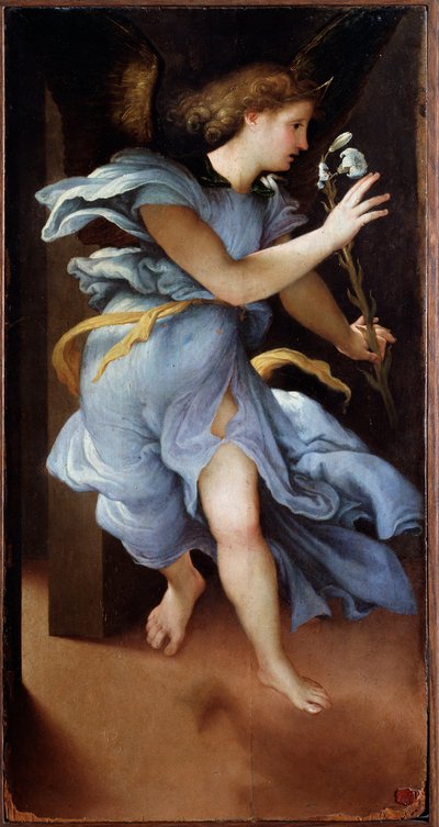 Engel van de Aankondiging door Lorenzo Lotto