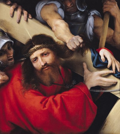 Christus draagt het kruis, 1526 door Lorenzo Lotto