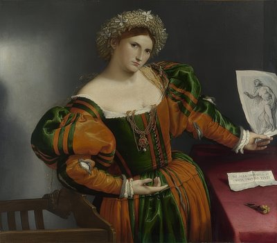 Vrouwenportret (Lucretia) door Lorenzo Lotto