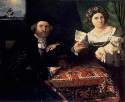 Man en vrouw, c.1523 door Lorenzo Lotto