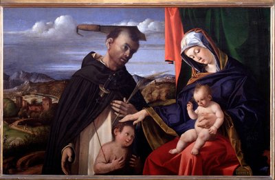 Madonna en Kind met Sint Pieter van Verona door Lorenzo Lotto