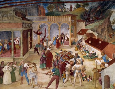 Martelaarschap van Sint Barbara (detail) door Lorenzo Lotto