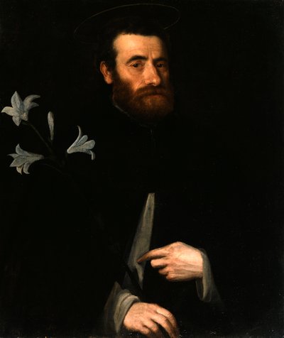 Portret van Fra Lorenzo da Bergamo door Lorenzo Lotto
