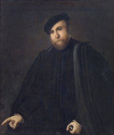 Portret van een heer door Lorenzo Lotto