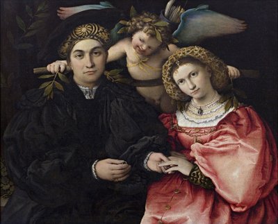 Portret van Marsilio Cassotti en zijn bruid Faustina door Lorenzo Lotto