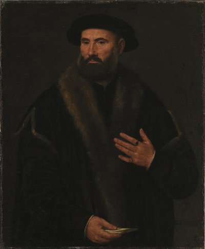 Portret van een man door Lorenzo Lotto