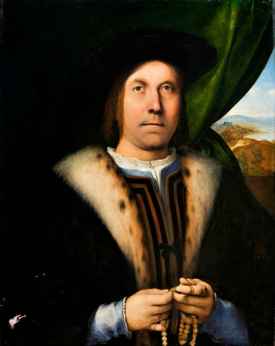 Portret van een Man met een Rozenkrans, c.1520 door Lorenzo Lotto