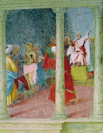 Scènes uit het leven van St. Barbara (detail) door Lorenzo Lotto
