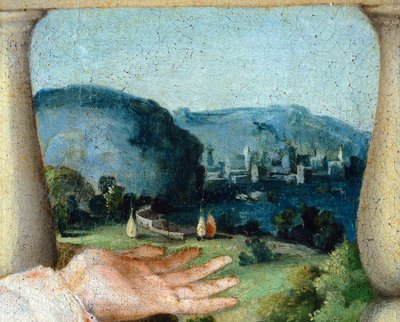 Maagd in glorie tussen de heiligen Cosmos en Damian door Lorenzo Lotto