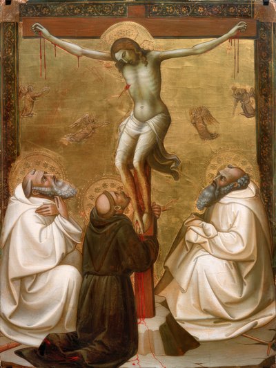 Christus aan het kruis met de Heiligen Benedictus, Franciscus en Romualdus door Lorenzo Monaco