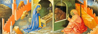 Geboorte van Jezus, sectie van predella, door Lorenzo Monaco door Lorenzo Monaco
