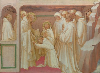 Sint-Benedictus die heiligen toelaat tot de orde door Lorenzo Monaco