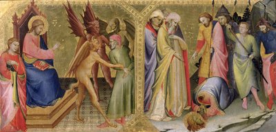 St. Jacobus en Hermogenes en de marteldood van St. Jacobus, predellapaneel van een altaarstuk voor de Nobili-kapel in Santa Maria degli Angeli, Florence door Lorenzo Monaco