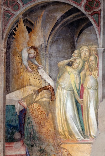Aankondiging van de geboorte van Johannes de Doper aan Zacharias (detail) door Lorenzo Salimbeni