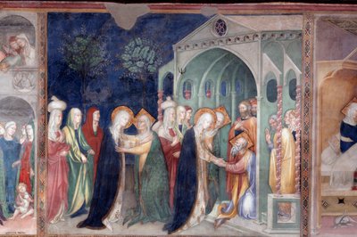 Het bezoek van Maria aan Sint-Elizabeth en Sint-Zacharias door Lorenzo Salimbeni
