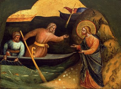 Roeping van de Apostelen Petrus en Andreas Predella Paneel, ca. 1370 door Lorenzo Veneziano