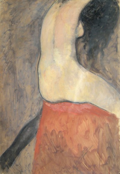 Naakt figuur van de achterkant, c.1910-12 door Lorenzo Viani