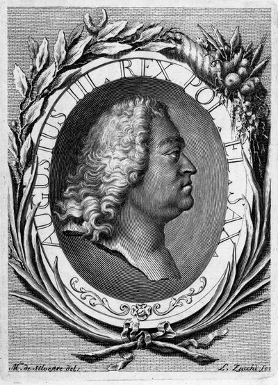 Portret van Augustus III van Polen door Lorenzo Zucchi