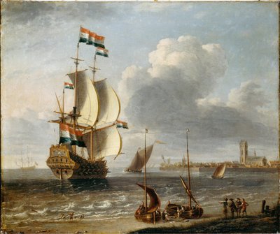 Een Nederlandse Oost-Indiëvaarder bij Hoorn door Lorenzo a Castro