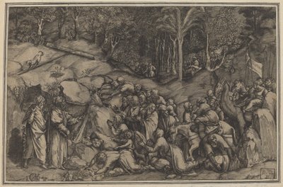 Mozes Slaat op de Rots door Lorenzo de Musi