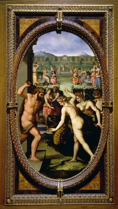 Hercules doodt de draak van de Hesperiden door Lorenzo dello Sciorina