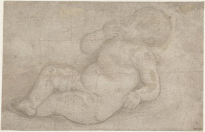 Studie voor een liggend Christuskind door Lorenzo di Credi (attributed to)