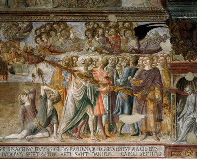 Openbaring: de verdoemden worden doorboord door een omringende gloed, 1446-1449 door Lorenzo di Pietro Vecchietta