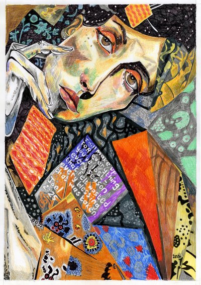 Inspirerend collageportret door Loretta Van Der Westhuizen
