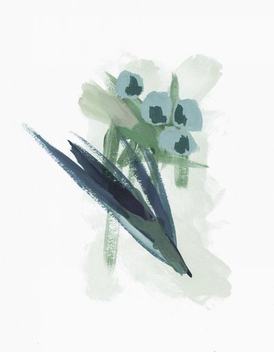 Abstract: Blauwe bloemen door Lori Ann Folz