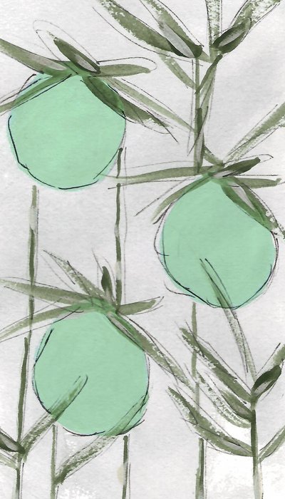 Abstract Green Botanicals door Lori Ann Folz