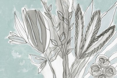 Zacht botanisch abstract door Lori Ann Folz