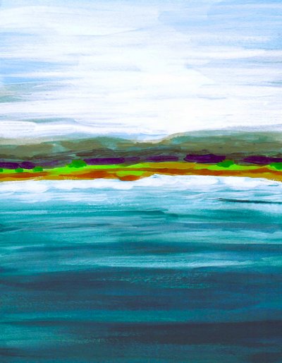 Levendig meer aan de horizon door Lori Ann Folz