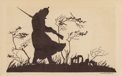 Silhouet van een Duitse soldaat, Eerste Wereldoorlog door Lotte Nicklass