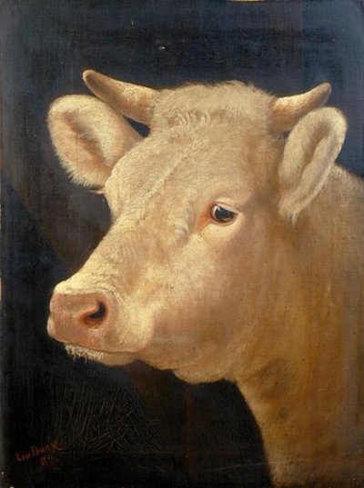 Kop van een koe door Lou Burk