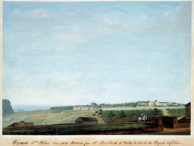 Uitzicht op Longwood op het eiland Sint-Helena, mei 1821 door Louis Joseph Marchand
