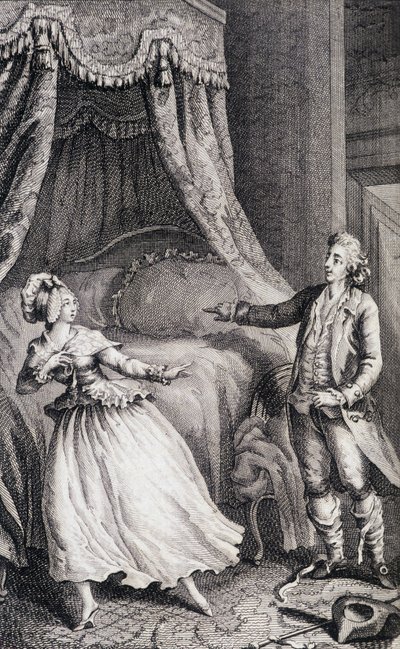 Koppel voor het bed van de slaapkamer - in 