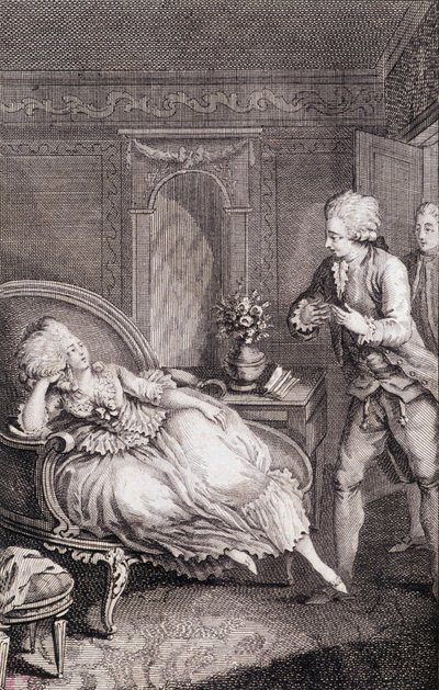Gentilhomme verklaart zijn liefde aan een dame die smacht naar een herderin - in 