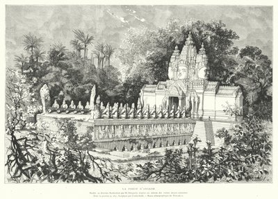 Poort van Angkor, Cambodja door Louis (after) Delaporte